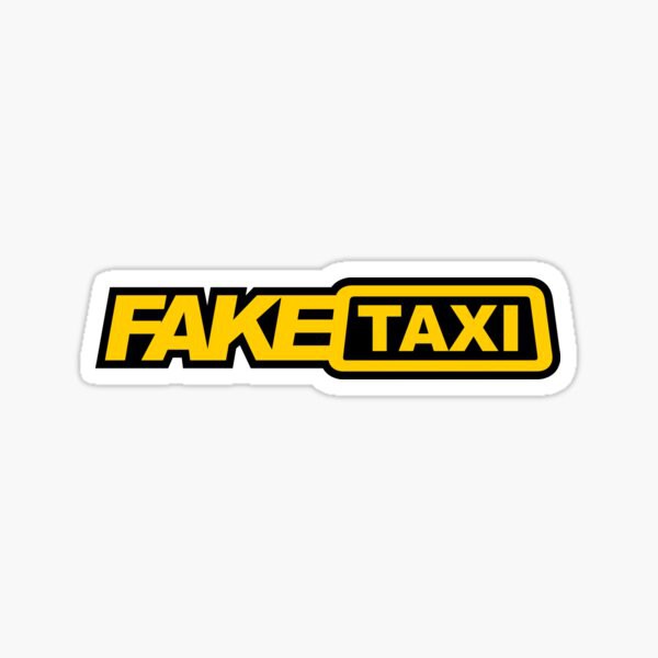 Hình dán decal sticker FAKE TAXI, hình dán pvc chống nước, hình dán laptop