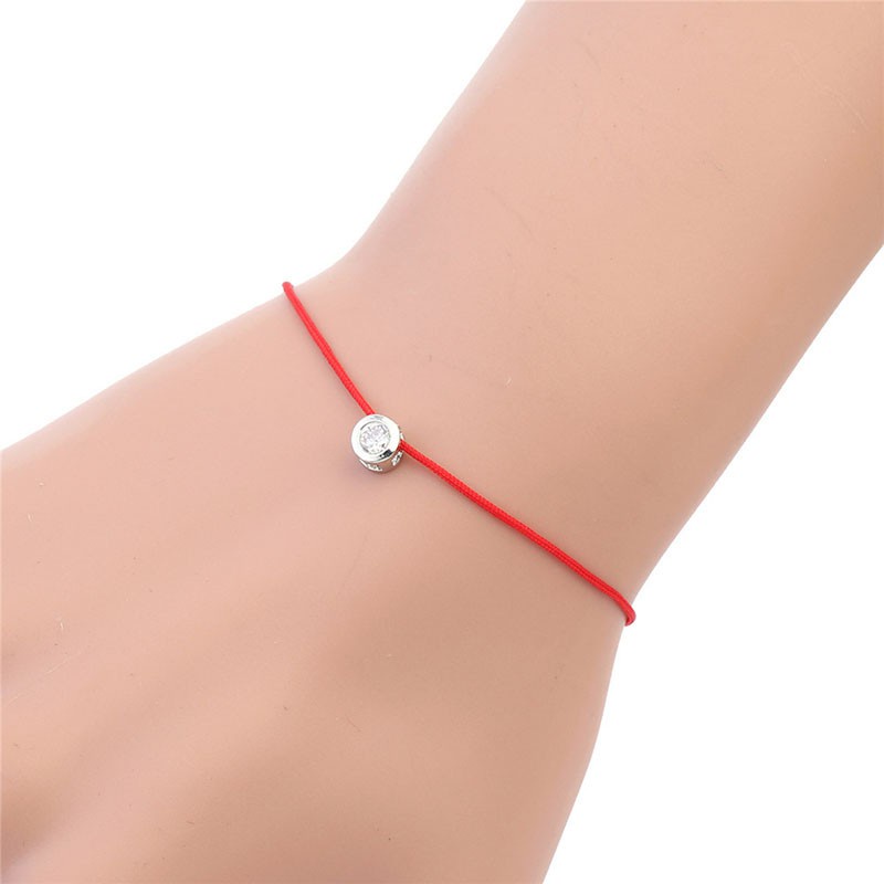 Vòng Tay Dây Đỏ Đính Kim Cương Giả Bằng Thép Không Gỉ Cao Cấp Thời Trang Bán Chạy Nhất