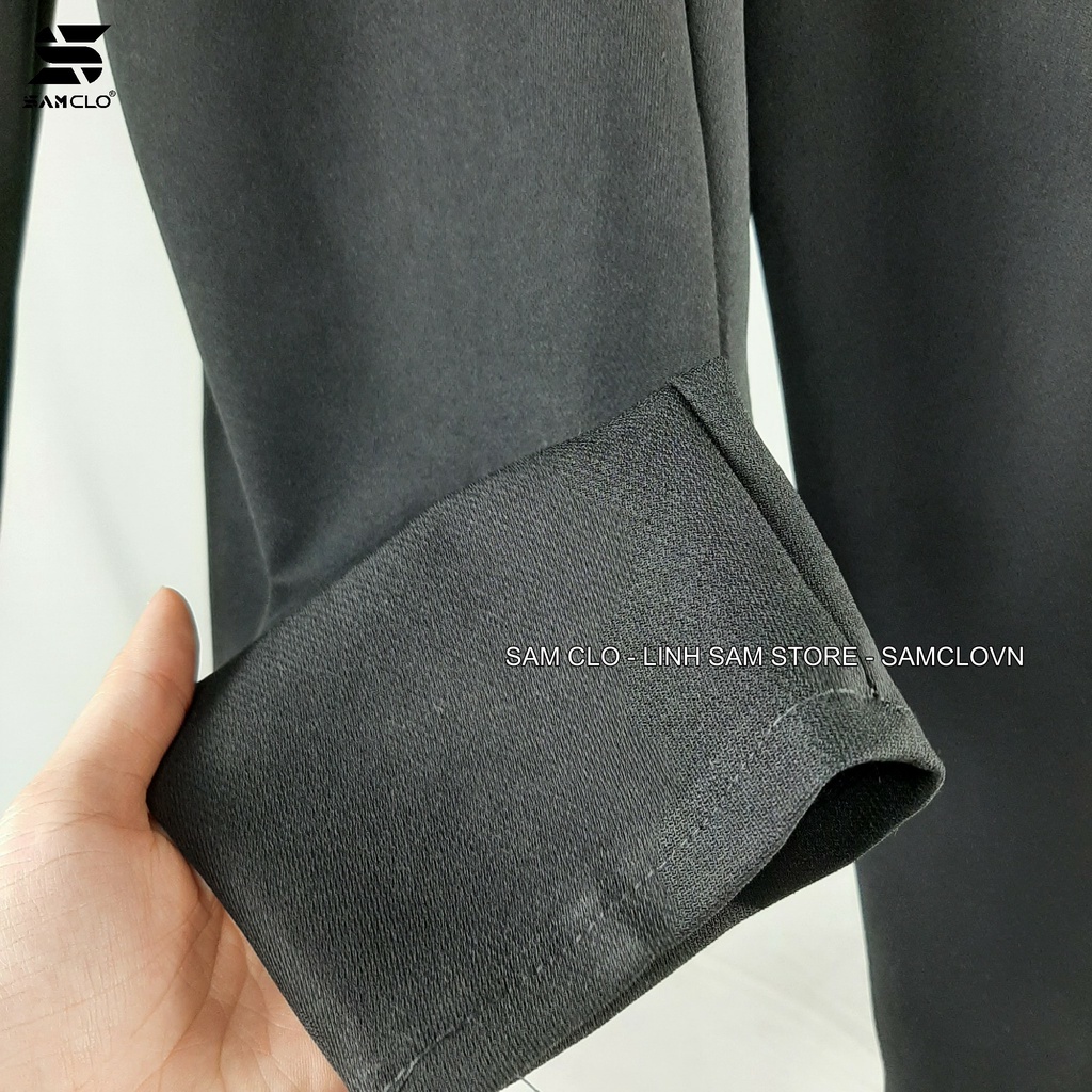 Quần tây đi học nữ cạp cao dáng suông ỐNG ÔM 2 nút