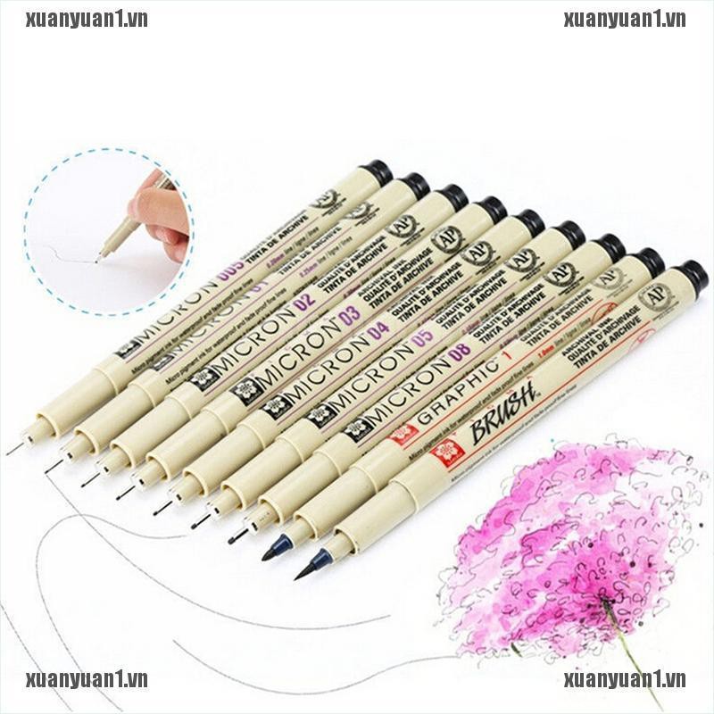 [XUANYUAN1] Set 9 Bút Lông Vẽ Truyện Tranh Pigma Manga Chuyên Nghiệp