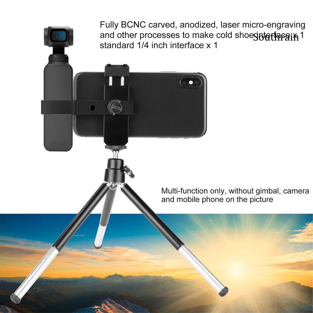 SOU--Handheld Mobile Phone Holder Camera Tripod Clip Bracket for DJI OSMO Pocket 2