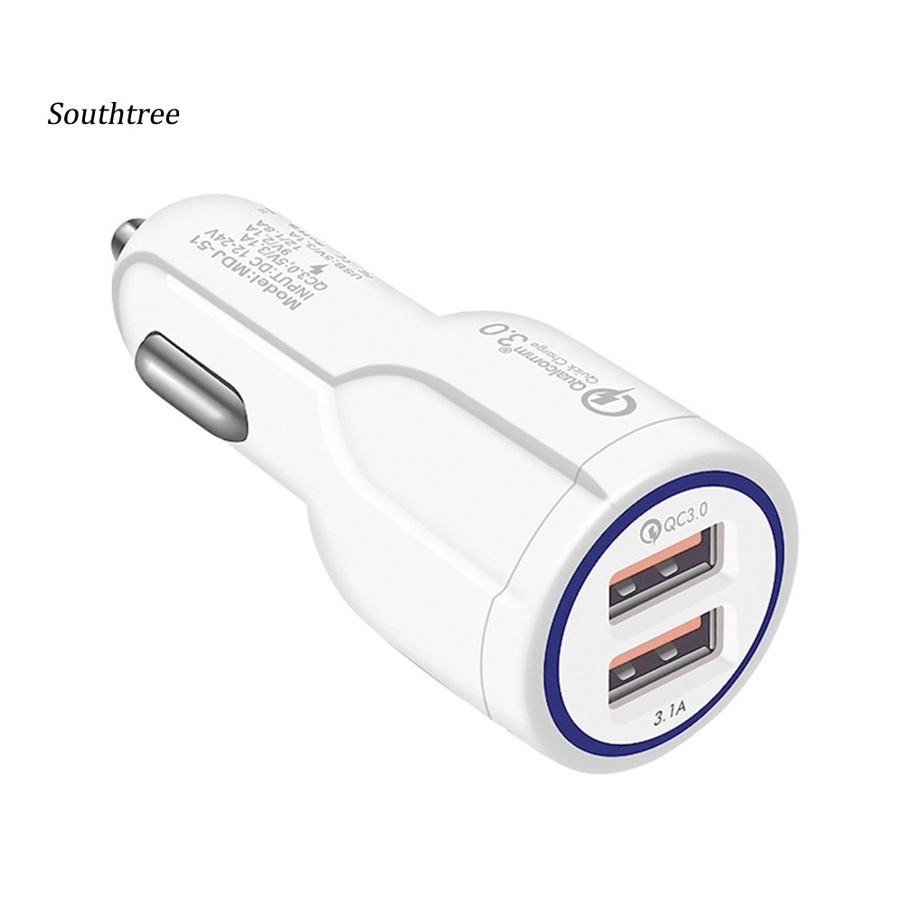 Củ sạc 2 cổng USB 3.1A QC 3.0 nhanh tiện dụng cho xe hơi