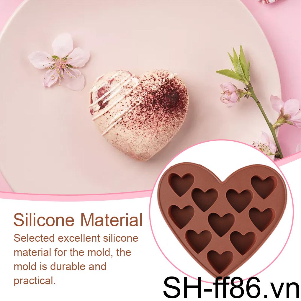 Khuôn Silicone Làm Đá / Kẹo / Sô Cô La Hình Trái Tim Nhiều Ngăn Diy ff86