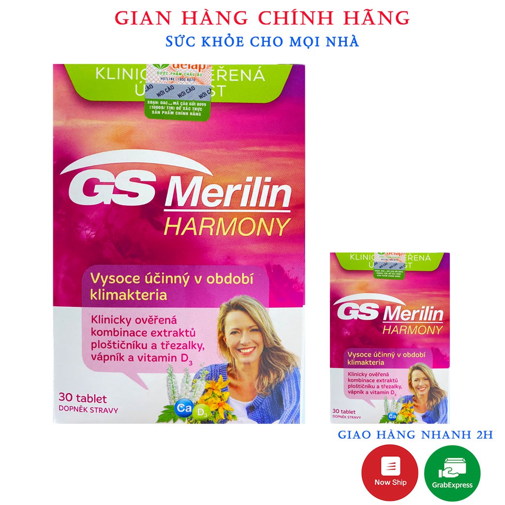 GS Merilin Harmony - Hỗ trợ phụ nữ thời kỳ tiên mãn kinh và mãn kinh dẫu hiệu bốc hỏa, nóng bừng, giảm ham muốn