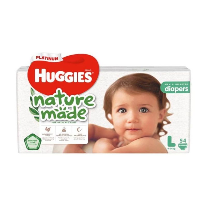 Tã dán siêu cao cấp Huggies nature made NB60/S82/M64/L54/XL44