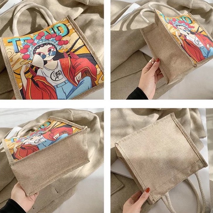 Túi cói mini canvas bag female bag