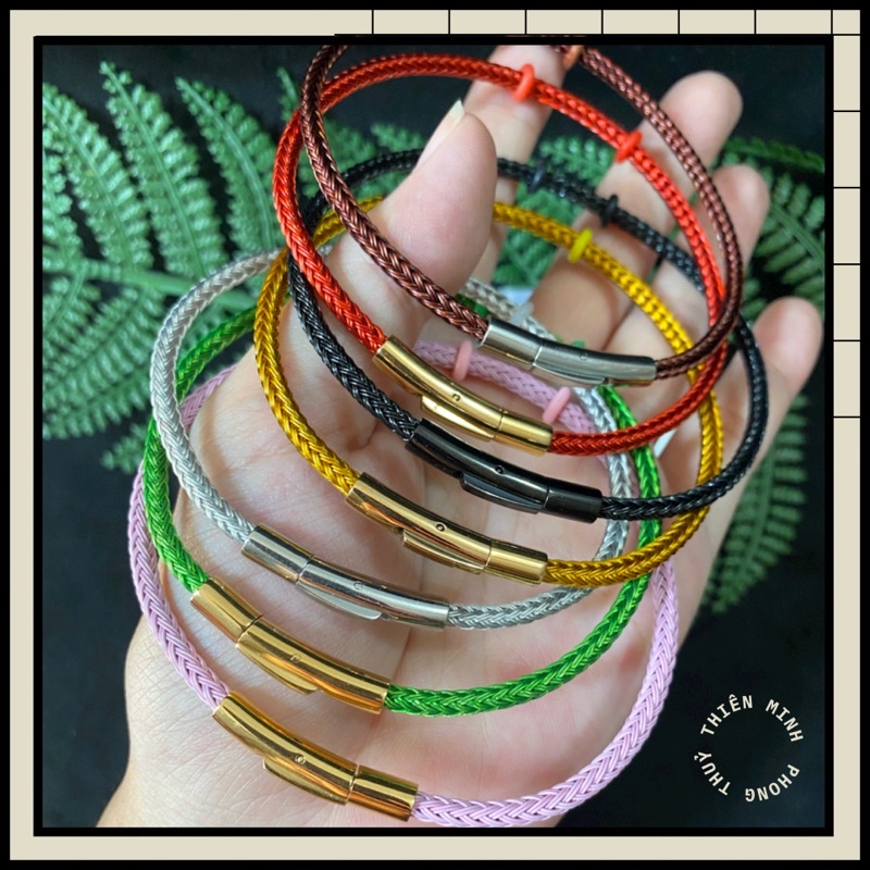 Vòng Tay Dây Lõi Thép để mix Charm size 3li,5li kèm khoá titan không gỉ siêu bền