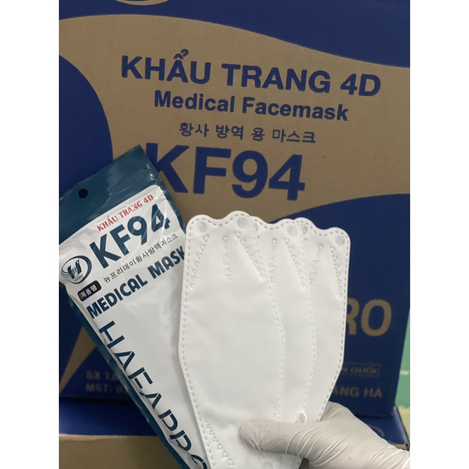 Khẩu trang Cao Cấp 4D Hàn Quốc Kháng khuẩn Túi 10 cái - Diệt đến 90% Vi khuẩn
