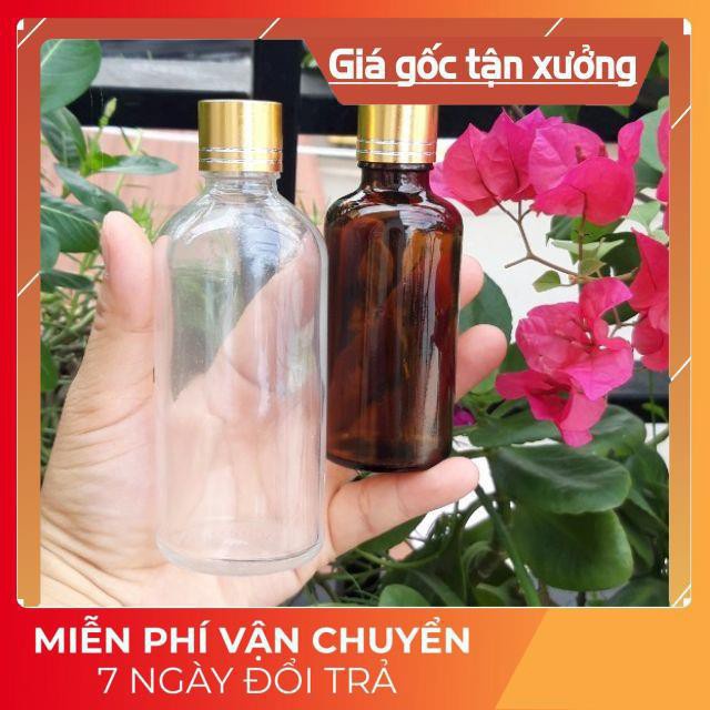 Lọ Chiết Serum ❤ GIÁ TẬN GỐC ❤ Lọ đựng tinh dầu nắp Vặn vàng 50ml/100ml chiết mỹ phẩm , phụ kiện du lịch