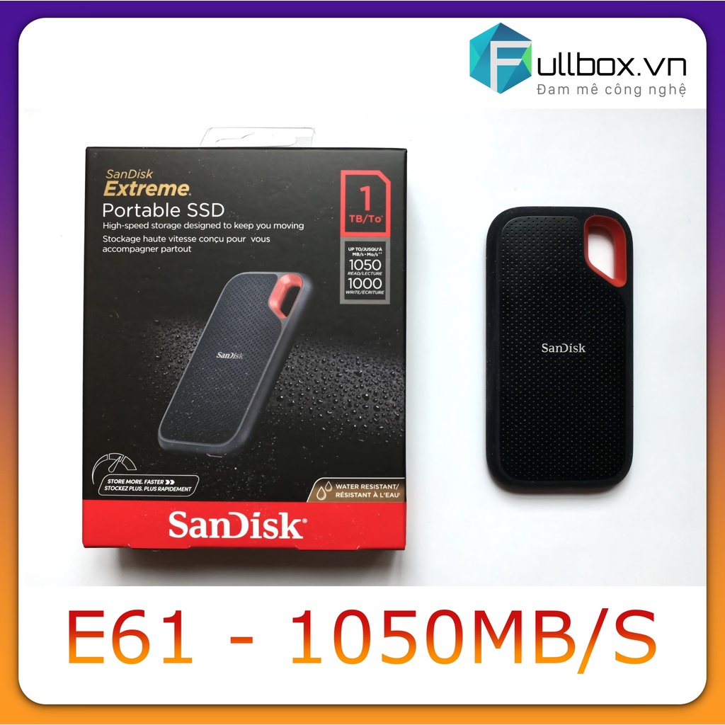 Ổ cứng di động SSD Sandisk Extreme Portable E61 1TB 1050MB/S | BigBuy360 - bigbuy360.vn