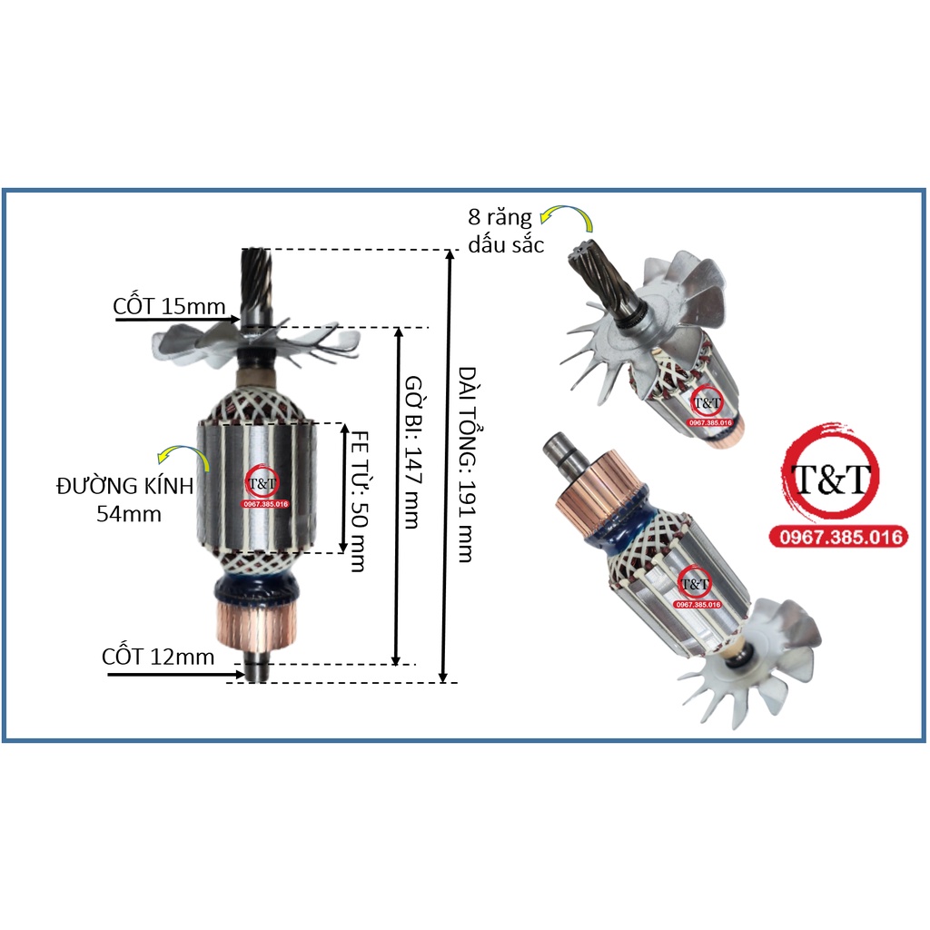 ROTOR RÔ TO MÁY CẮT SẮT 3 TẤC 5 PHÚ QUANG