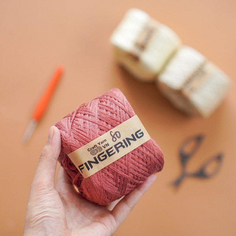 Sợi Cotton Bóng 100gr - Sợi Cotton Fingering  (50 màu)