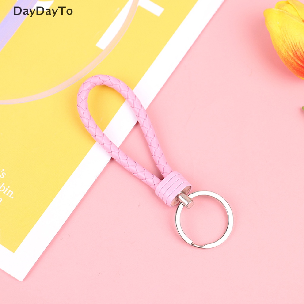 DayDayTo 1PC Leather car key chain Men's hanging rope couple bag key chain lanyard .