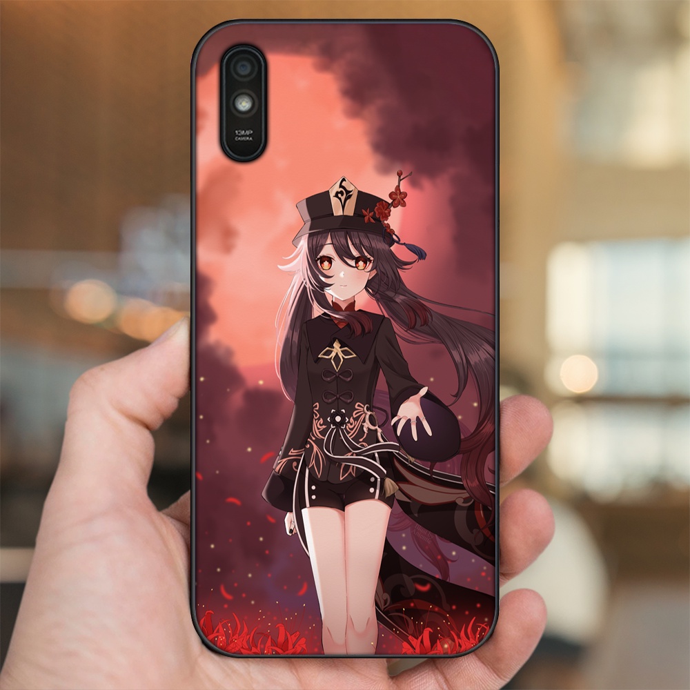 Ốp lưng Xiaomi Redmi 9A viền đen in hình Hutao Genshin Impact