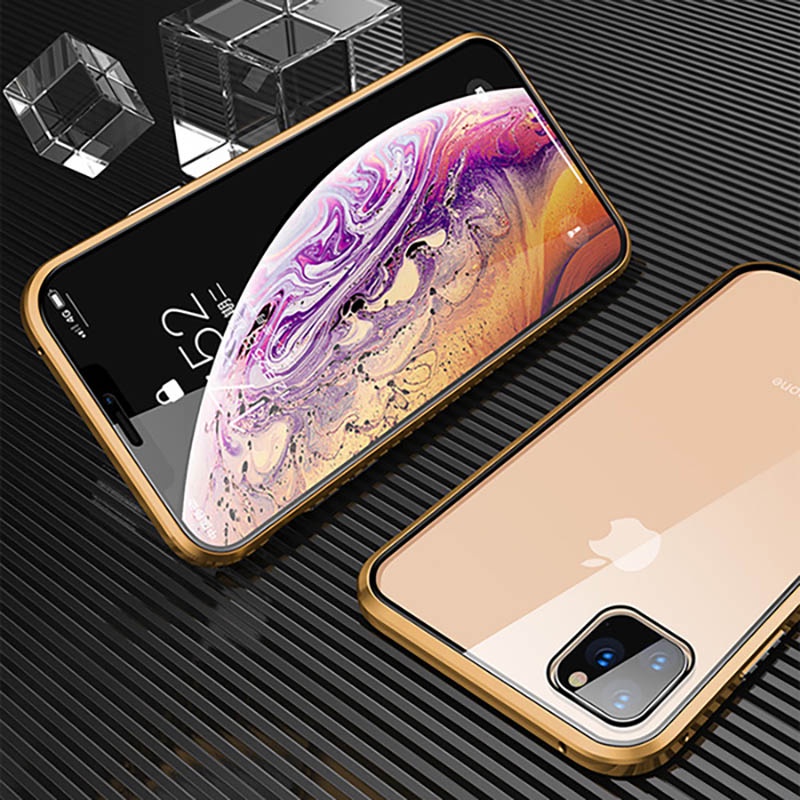 Ốp Điện Thoại Kim Loại Từ Tính Bảo Vệ 360 Độ Cho iPhone 12 13 Mini 11 12 13 14 Pro MAX X XR XS MAX 7 8 6 6S Plus SE 2020
