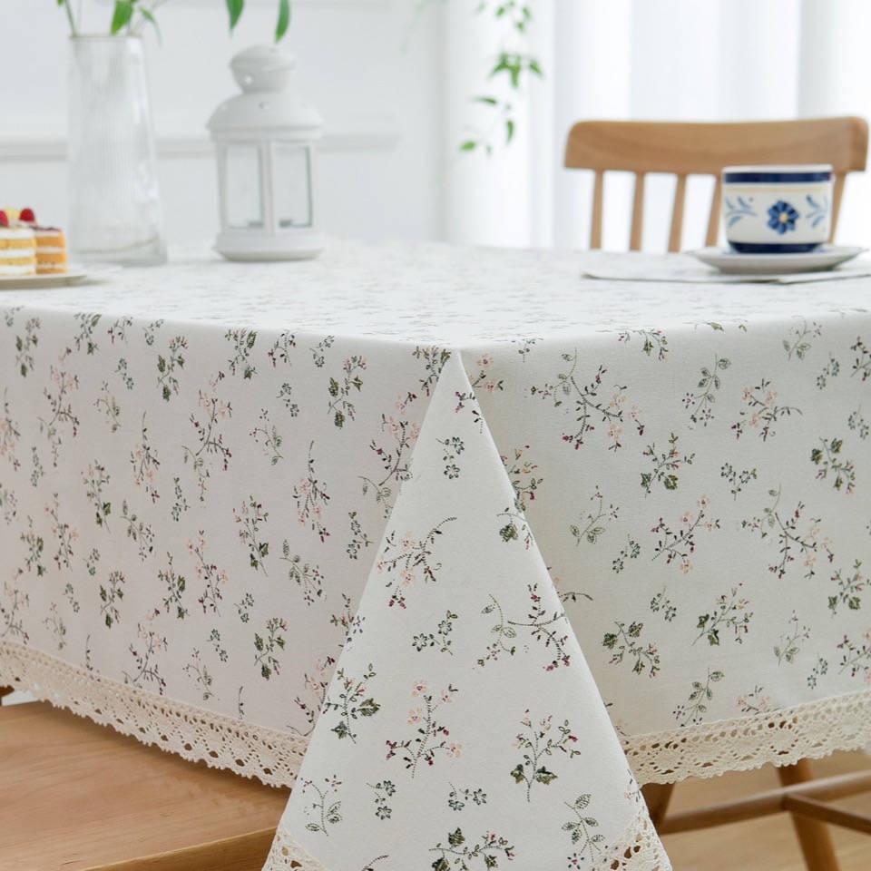 Khăn Trải Bàn Nhỏ Bằng cotton Ren Hoa Có Thể Tùy Chỉnh