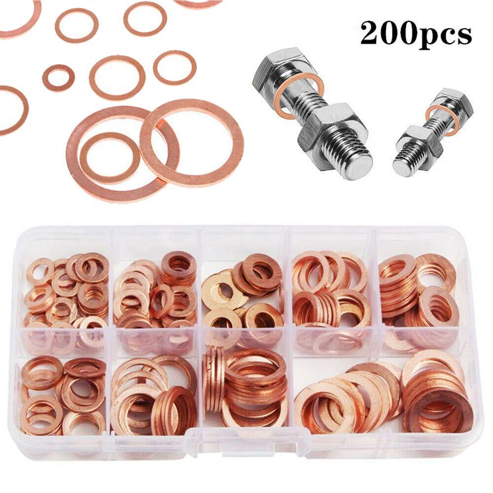 Set 200 Vòng Đệm Bằng Đồng Cứng Cho Động Cơ Xe Hơi