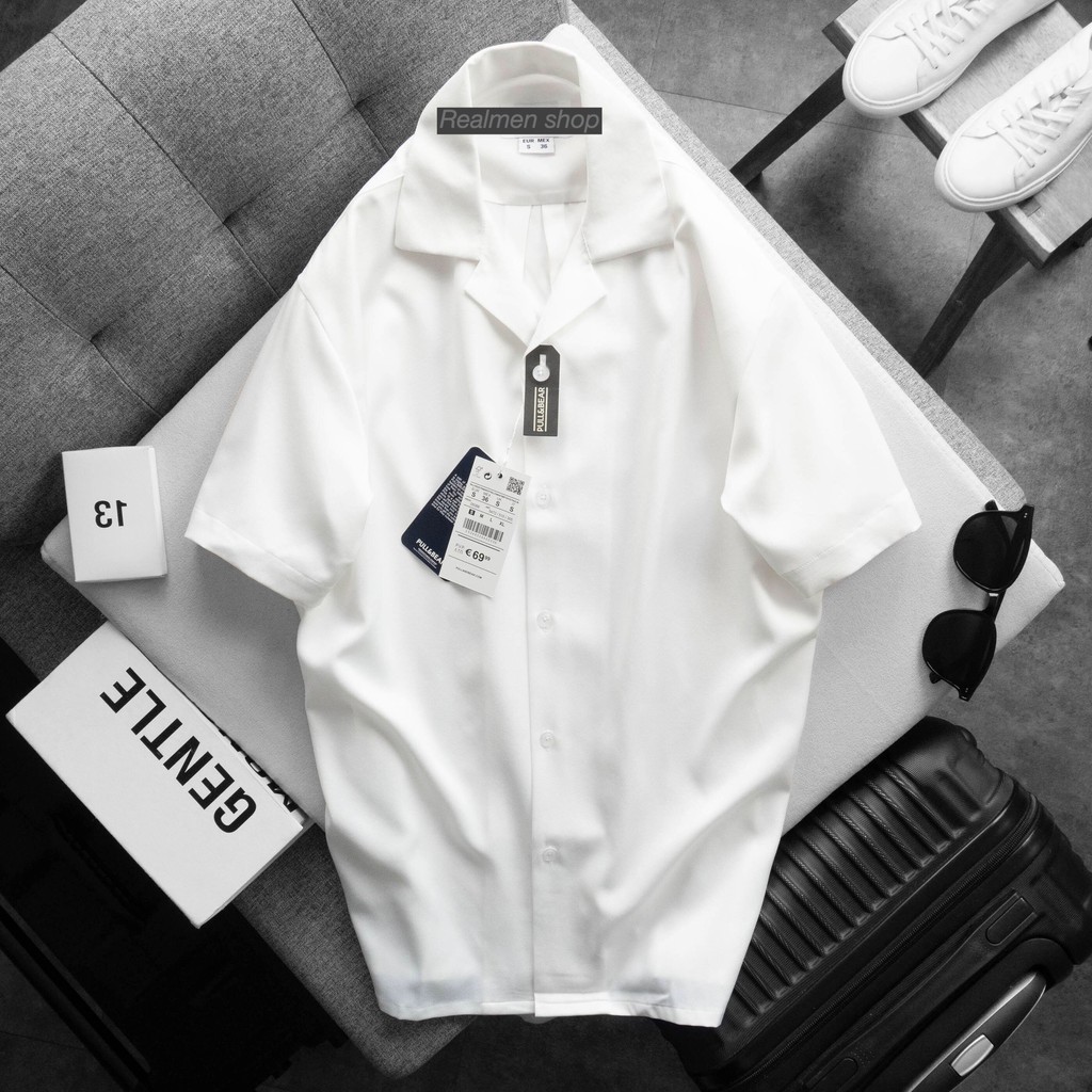 Áo sơmi nam ngắn tay cổ pijama