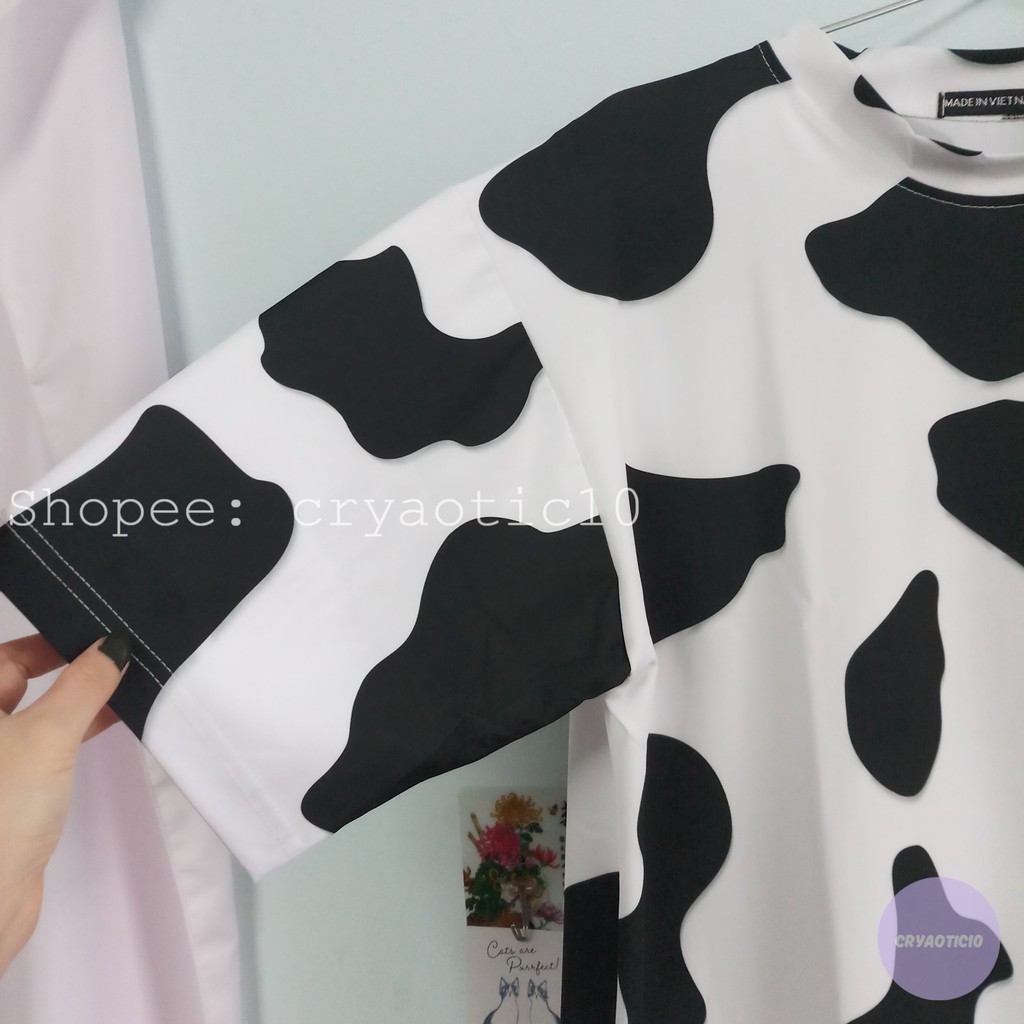 [Kèm hình thật] Áo tay lửng bò sữa 3D V4 in toàn thân unisex