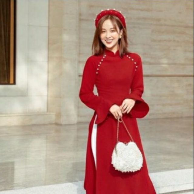 Áo dài đo kết nút ngọc