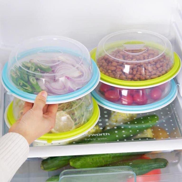 Nắp úp đĩa - Đựng thức ăn để trong tủ lạnh kháng khuẩn, hộp đựng thực phẩm