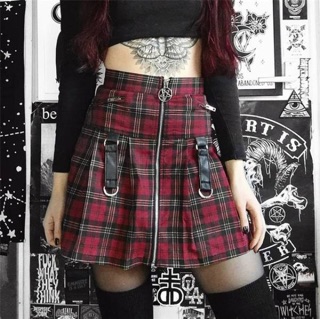Chân Váy Cạp Cao Gothic Nữ Cực Chất