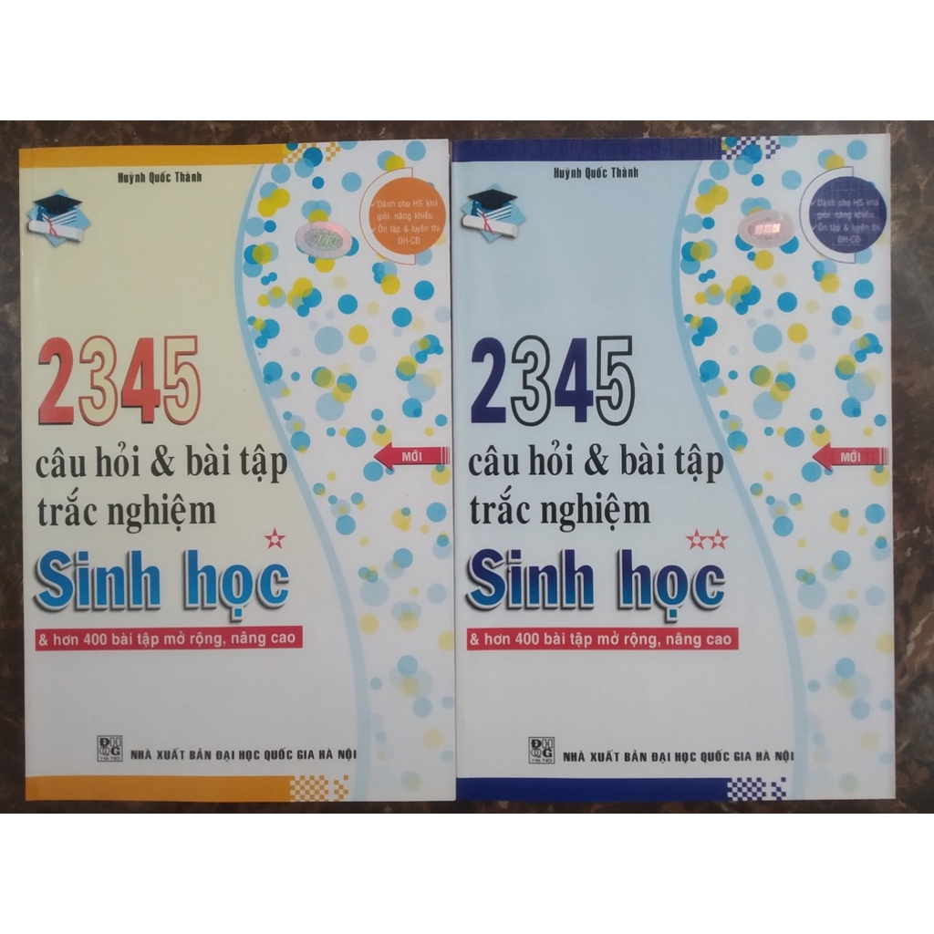 Sách - Combo 2345 Câu Hỏi và Bài Tập Trắc Nghiệm Sinh Học (Tập 1 + Tập 2)