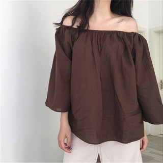 Áo trễ vai chất đũi