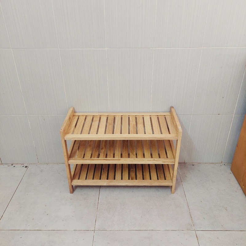 Kệ dép 3 tầng gỗ cao su