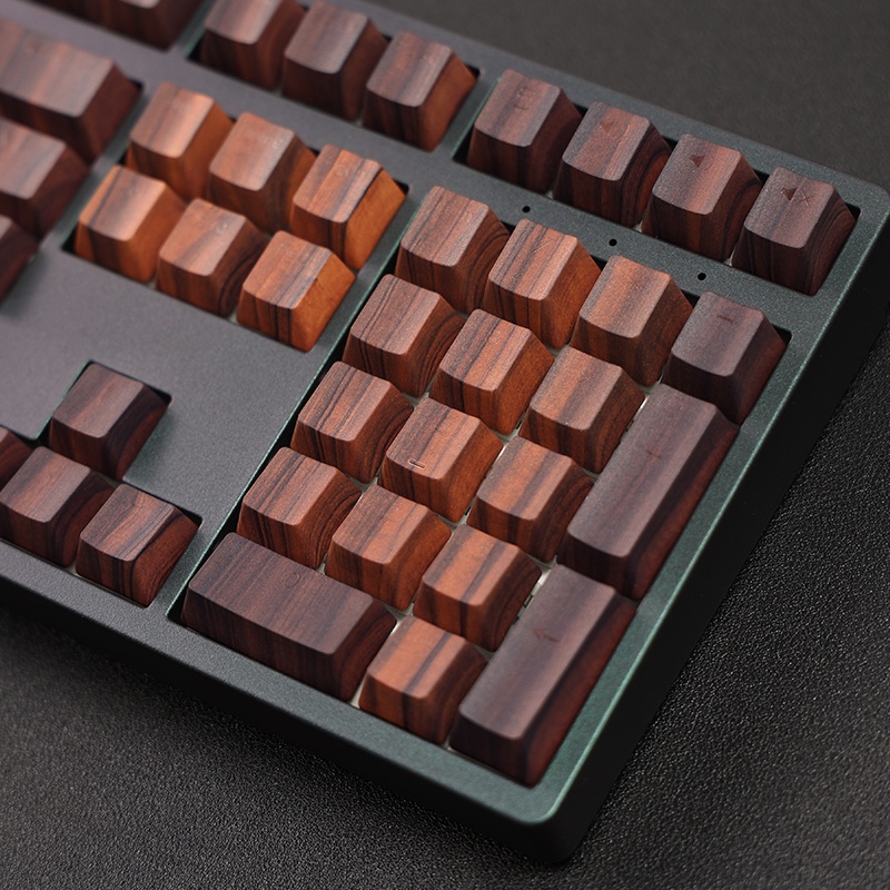Giả gỗ Gỗ Keycaps Hồ sơ Cherry Truyền ánh sáng PBT Nhuộm Bàn phím cơ phụ Keycap