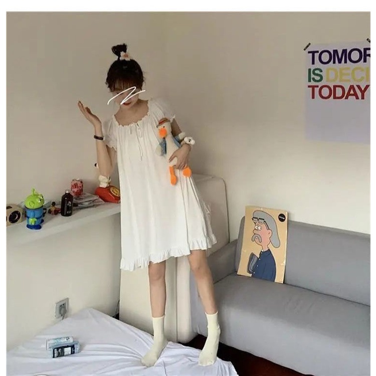 Đồ ngủ ngắn tay thời trang mùa hè Hàn Quốc xinh xắn dành cho bạn gái