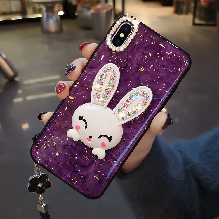 Cute Rabbit Gold Foil Phone Case for OPPO F9 F11 / Pro A3S A7 A5S A37 Neo9 F7 F5 A33 Neo 7 A57 A39 F1s A83