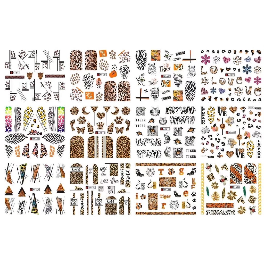 STICKER NƯỚC DÁN MÓNG tấm lớn bằng giấy A4 dùng để làm móng siêu dễ thương, dễ sử dụng