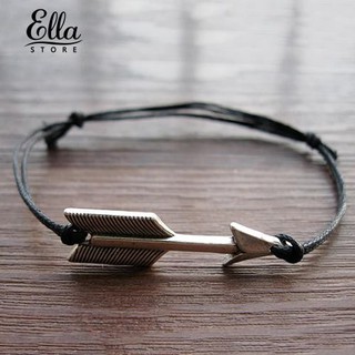 Ellastore Unisex Retro Arrow Pendant Handmade Adjustable Bracelet Punk Cuff