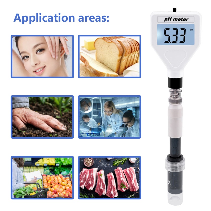Pcf * Bút Đo Độ PH Axit / Thức Ăn / Đất / Trái Cây / Thịt / Thí Nghiệm