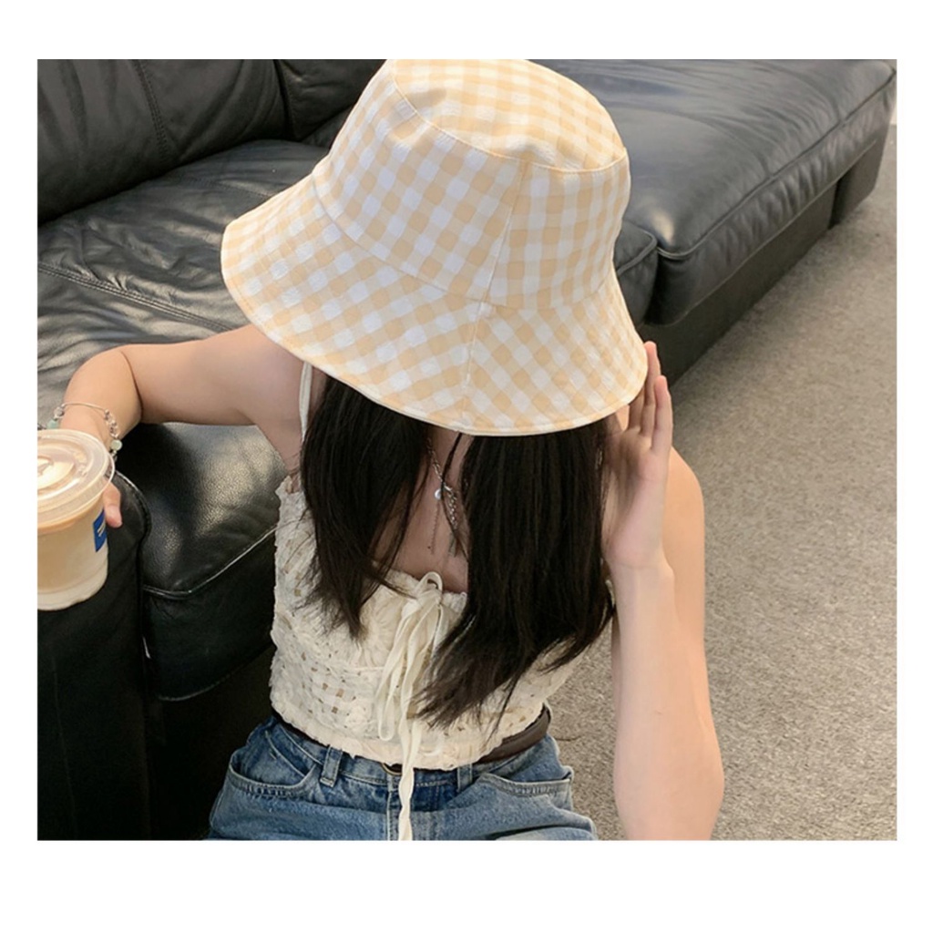 Nón Tai Bèo Hai Mặt Thoáng Khí Chống Tia UV Họa Tiết Hoa Nhỏ Dễ Thương Cho Nữ