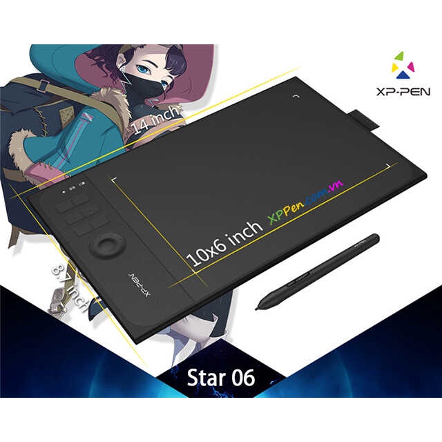 Bảng vẽ điện tử không dây Bluetooth Ugee Rainbow RB160W Wireless 10 inch, 8192 Levels