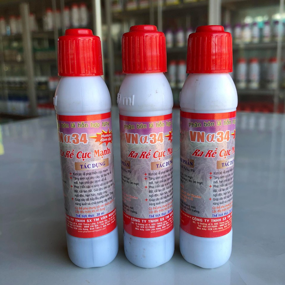 Thuốc kích thích rễ VNa34 lọ 30ml, siêu ra rễ cho cây trồng.