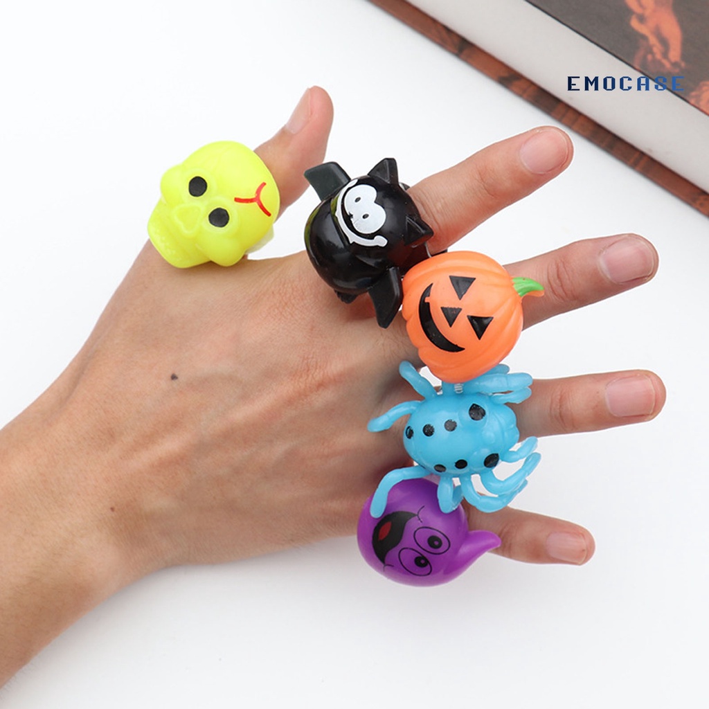 Nhẫn Đèn LED Họa Tiết Hoạt Hình Phong Cách Halloween