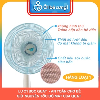 [LOẠI 1] LƯỚI BỌC QUẠT bảo vệ An Toàn cho bé, 2 màu trơn chất liệu cước bền cao cấp nhỏ gọn chắc chắn ÔI BÉ CƯNG PK-51