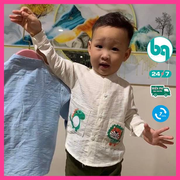 Áo sơ mi đũi cực yêu cho bé trai - phong cách cá tính