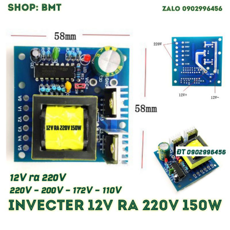 INVECTER 12V ra 220V 40W/150W