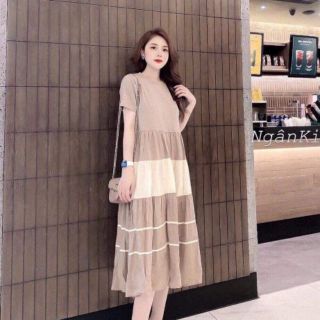 Váy bầu cotton dáng suông cao cấp thiết kế sang chảnh siêu đẹp