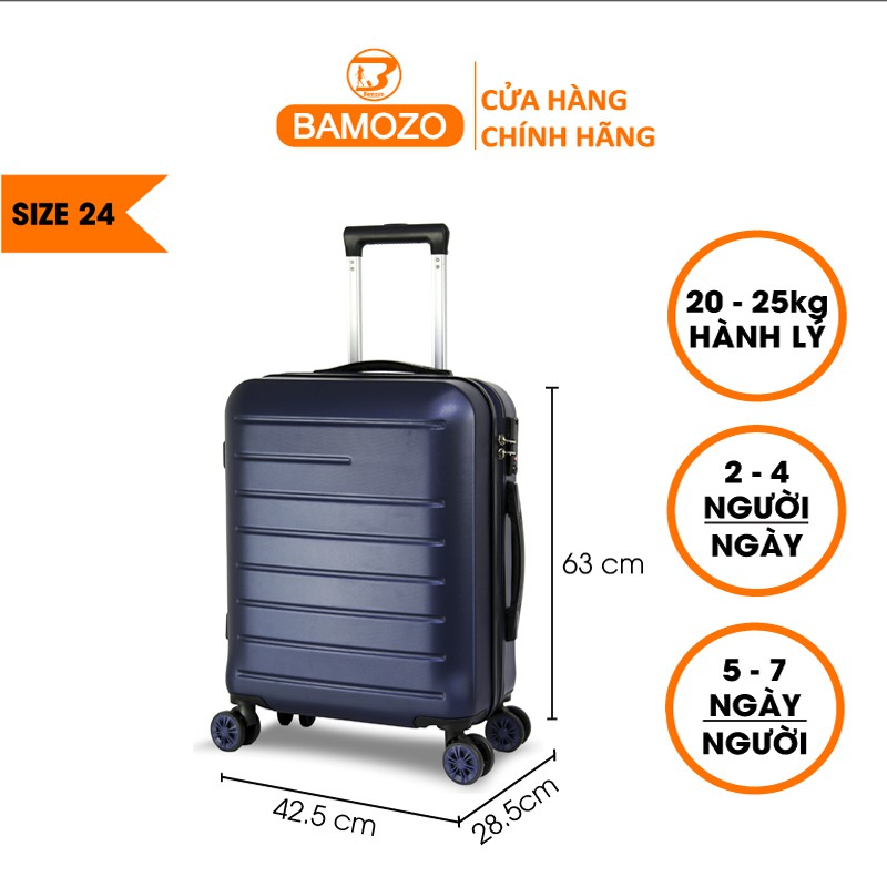 Vali du lịch Bamozo 8818 Size 24inch - Nhựa Cao Cấp- Chống Va Đập-Size ký gửi