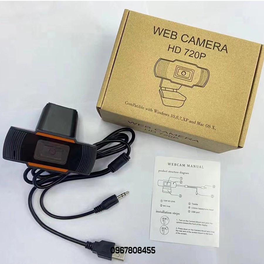 Webcam máy tính HD 720P siêu nét có mic hỗ trợ học online zom zalo - PHONG STORE