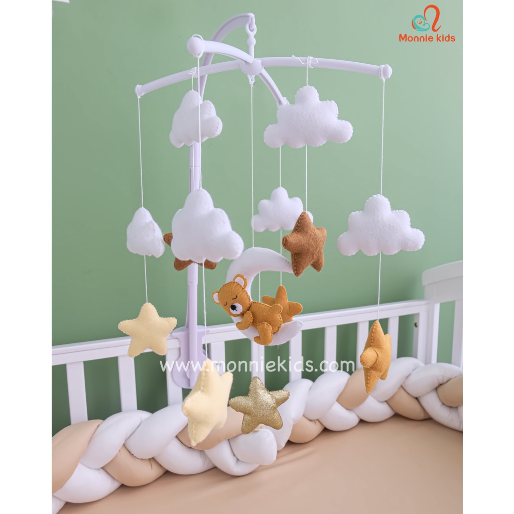 Đồ chơi treo nôi cũi cho bé Handmade, treo nôi kích thích thị giác cho trẻ - Monnie Kids