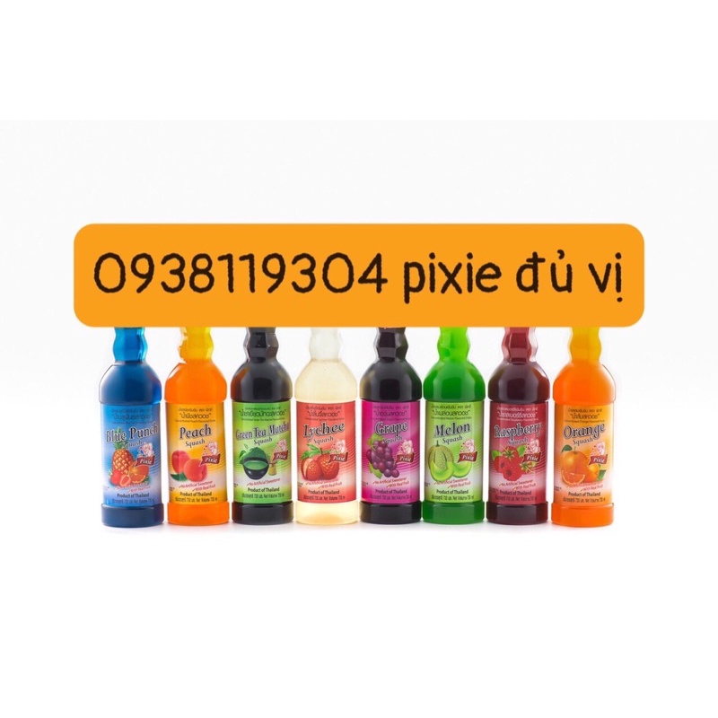 Siro Pixie Thái Lan Đào Dâu Vải , Bạc hà nho cam 730ML ĐỦ VỊ —* 12 chai