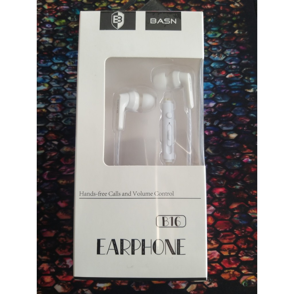 Tai Nghe Nhét Tai BASN  B16 Có Mic Đàm Thoại - Chống Ồn - Nghe Êm - Hàng Chính Hãng