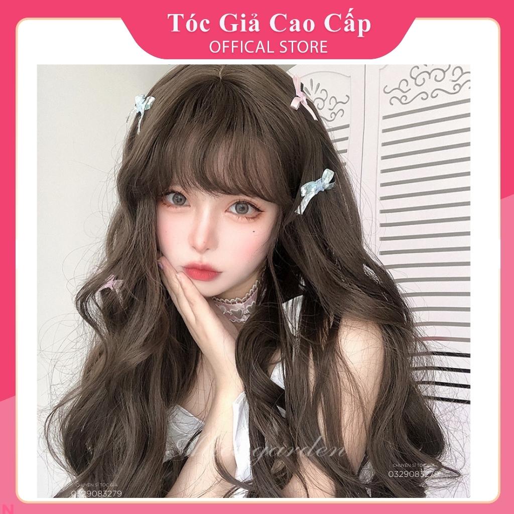 Tóc giả màu hồng FREESHIPtóc nguyên đầu xoăn dài, C8263