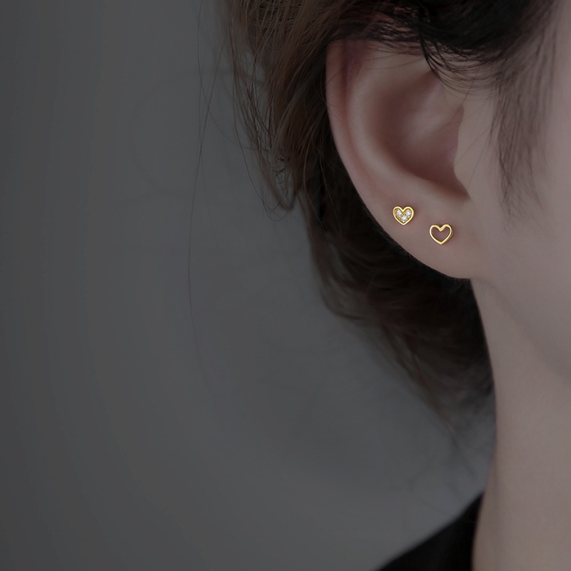 Bông Tai Bạc 925 Hình Trái Tim Nhỏ Xinh Thời Trang Mới Cho Nữ